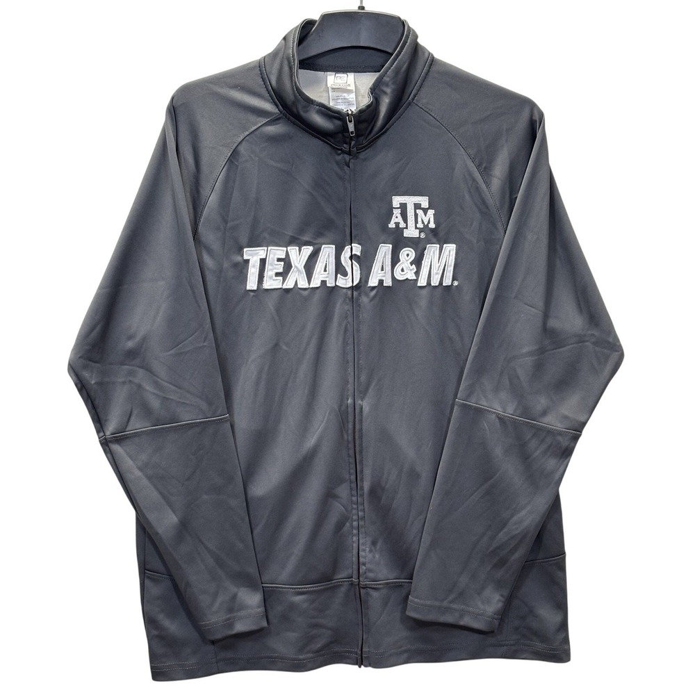 Texas‎ A&M Aggies Pro Edge Full Zip Track Jacket Mens L/G Gray - Picture 2 of 14